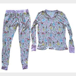 Little Sleepies Disney Princess Womens Small Pajama Set Long Sleeve Top & Pants